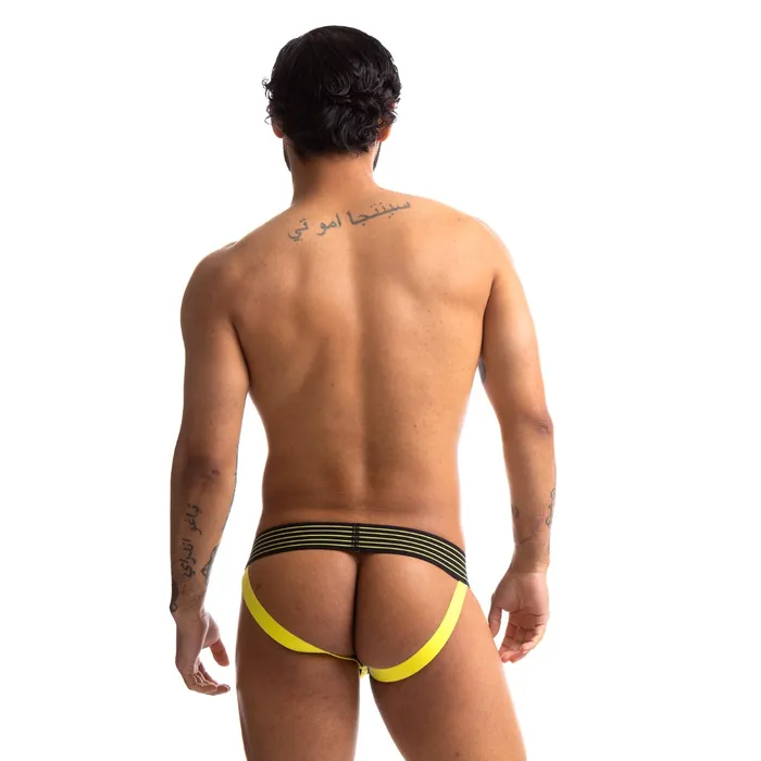665 665 - Rally Jockstrap -Verkrijgbaar in 5 maten - Zwart/Geel | Female Sex Toys