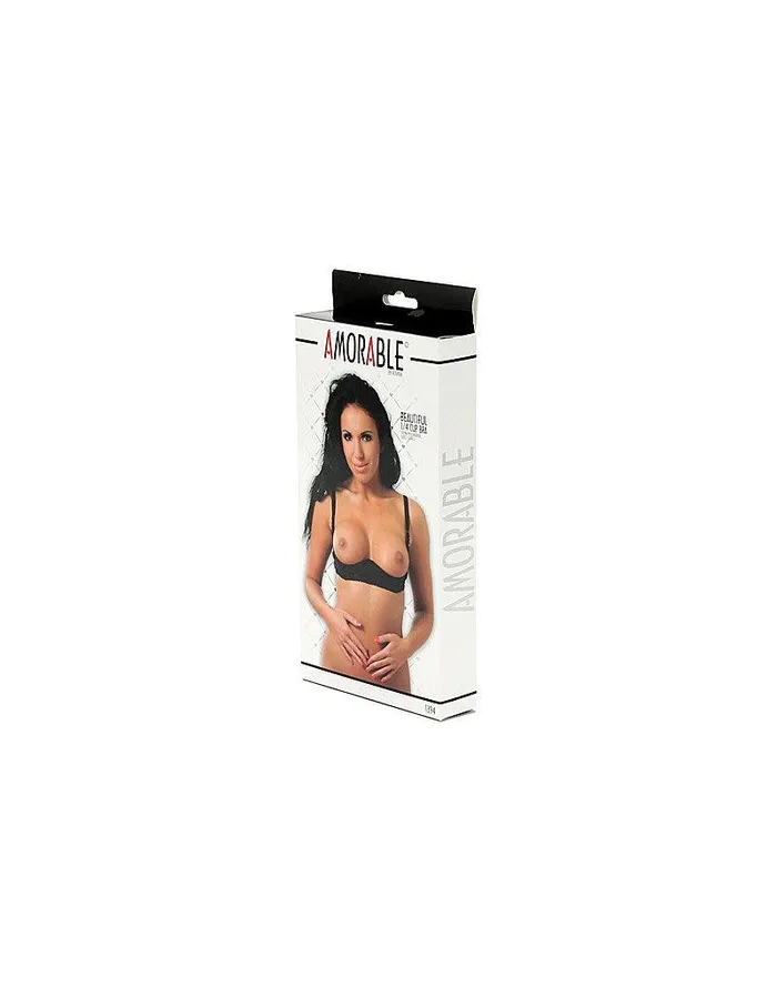 Amorable by Rimba Amorable - 1/4 cup BH Satijn - Zwart | Male Sex Toys