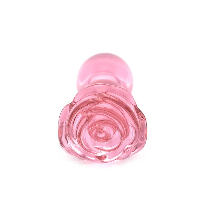 Dildos | Kiotos Kiotos Glass - Glazen Buttplug Met Roos - Roze