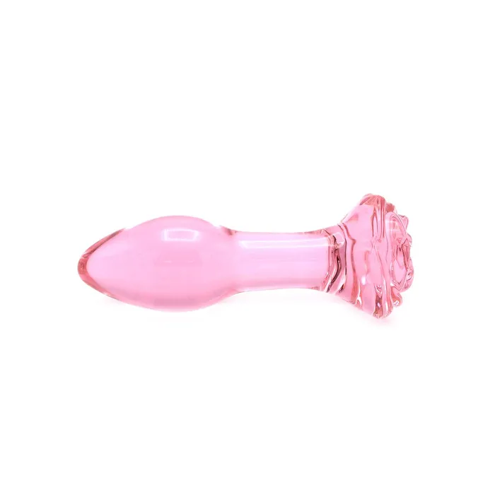Dildos | Kiotos Kiotos Glass - Glazen Buttplug Met Roos - Roze