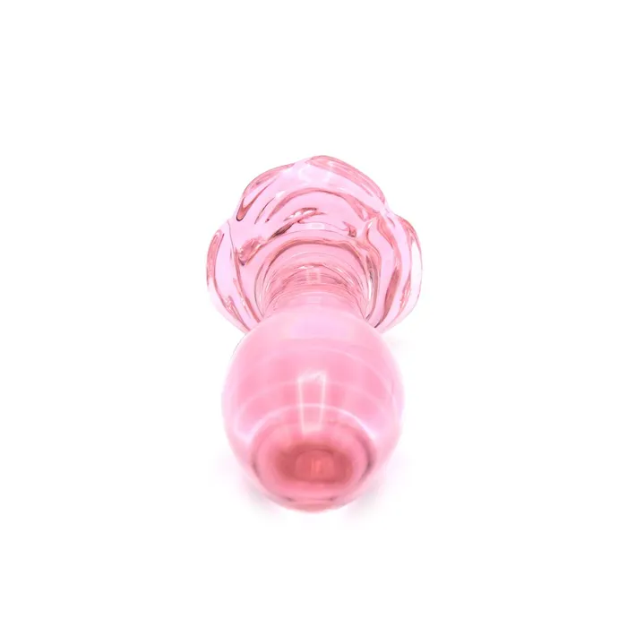 Dildos | Kiotos Kiotos Glass - Glazen Buttplug Met Roos - Roze