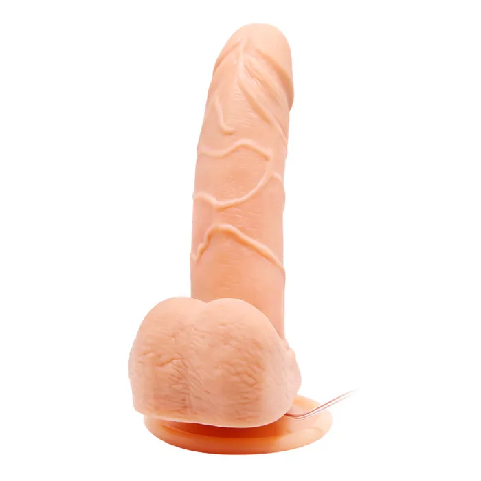 Female Sex Toys | Baile Fallo realistico vibrante e rotante con ventosa 15 cm Ø 3.5 cm - Multispeed, Rosa Carne