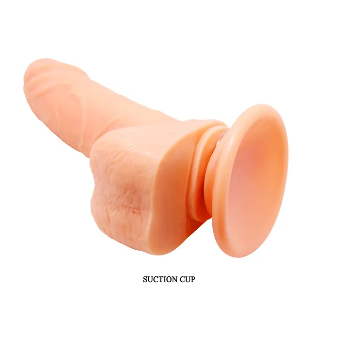 Female Sex Toys | Baile Fallo realistico vibrante e rotante con ventosa 15 cm Ø 3.5 cm - Multispeed, Rosa Carne