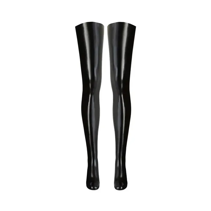 Female Sex Toys LateX Calze in 100 Lattice Naturale Nere Taglia XS