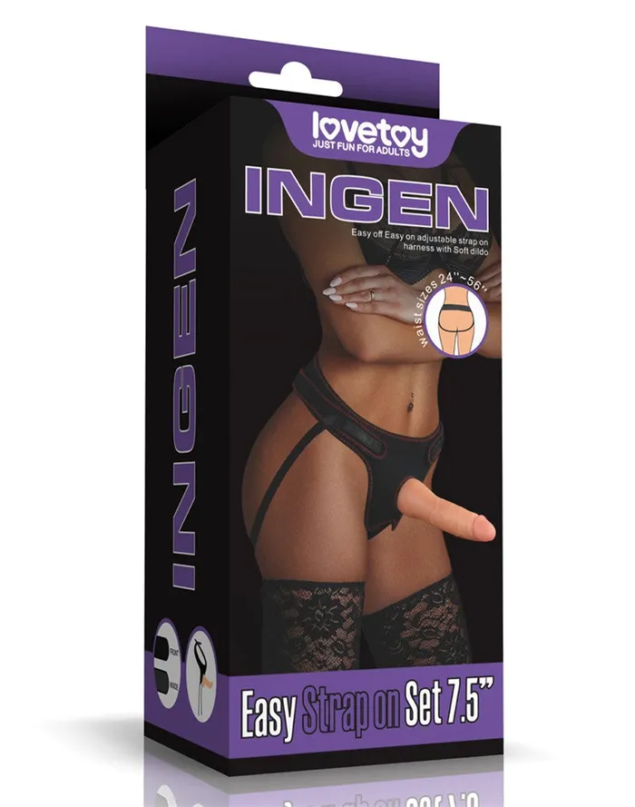 Female Sex Toys | Lovetoy - Easy Strap-on Set Met dildo Van 19 cm - Lichte Huidskleur - Lovetoy