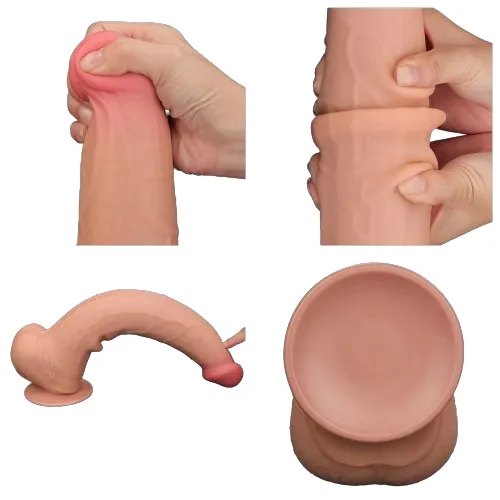Female Sex Toys | Lovetoy Fallo Super Realistico con Pelle Scorrevole - 13.5'' Rosa Carne