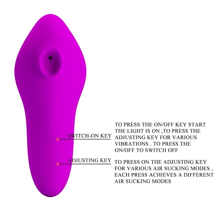 Female Sex Toys | Pretty Love Magic Fish Succhiaclitoride in Silicone Ricaricabile con 12 diverse modalità di aspirazione - Viola