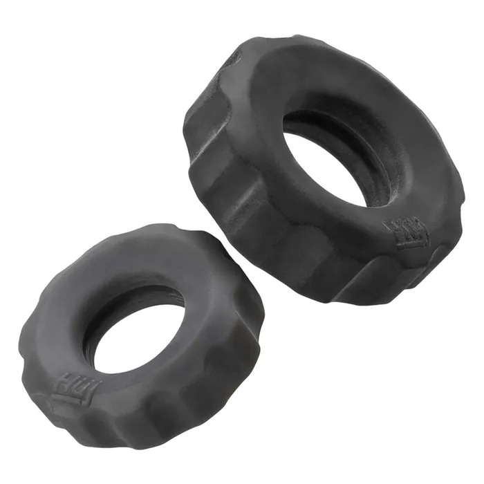 Hünkyjunk - Cog Ring - Set 2 Cockringen - Zwart/Grijs | Hünkyjunk Male Sex Toys
