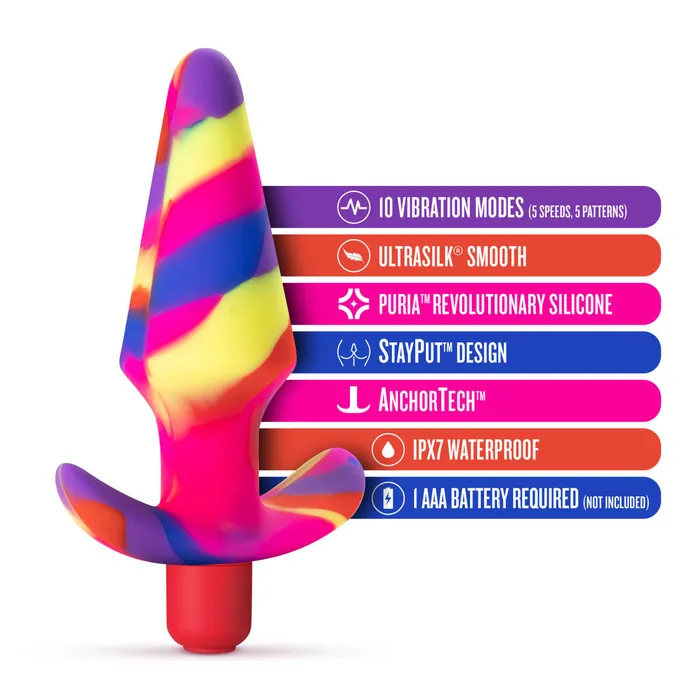 Honey’s Toy 美國Blush AVANT| Free Spirit Scarlet：Artisan 5 英寸振動 Stayput 肛塞 - | Vibrators