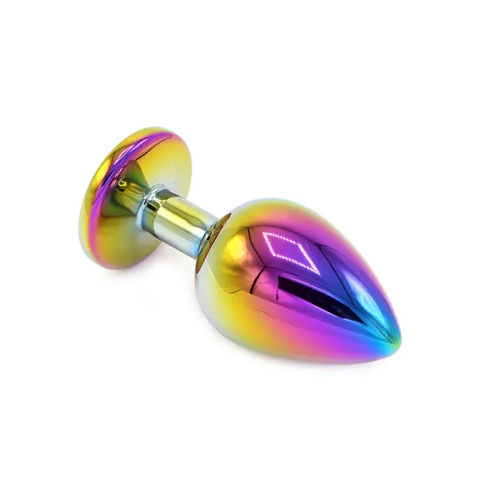 Kiotos Steel - Rainbow Buttplug Aluminium Met Siersteen | Kiotos Dildos
