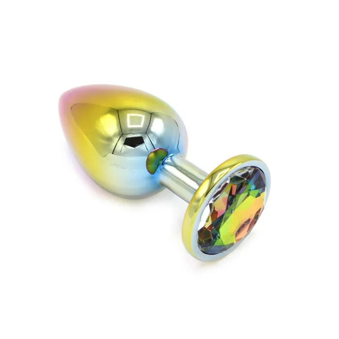 Kiotos Steel - Rainbow Buttplug Aluminium Met Siersteen | Kiotos Dildos