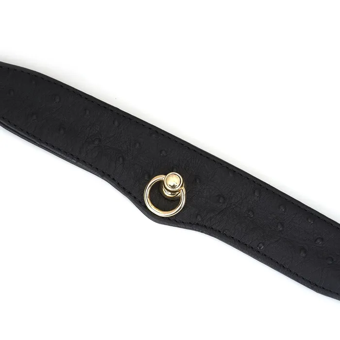 Liebe Seele - Demon's Kiss - Smalle Curved Collar Met Leash - Luxe En exclusief ontwerp - Zwart/Goud | Liebe Seele Female Sex Toys