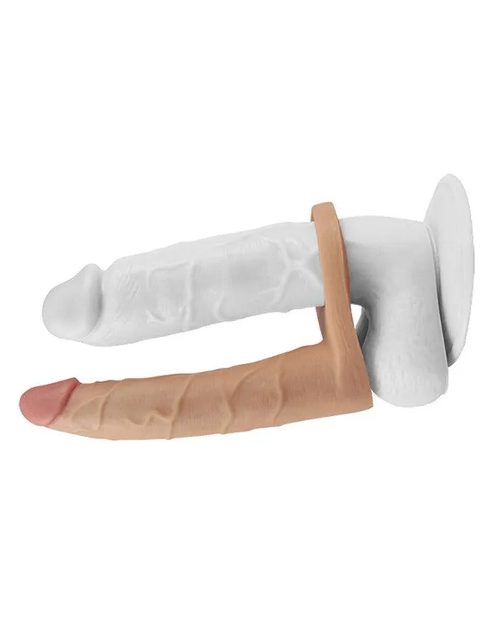 Lovetoy Dildos | Lovetoy - Voorbinddildo Voor Dubbele Penetratie - Ultrasoft Double - 18 cm