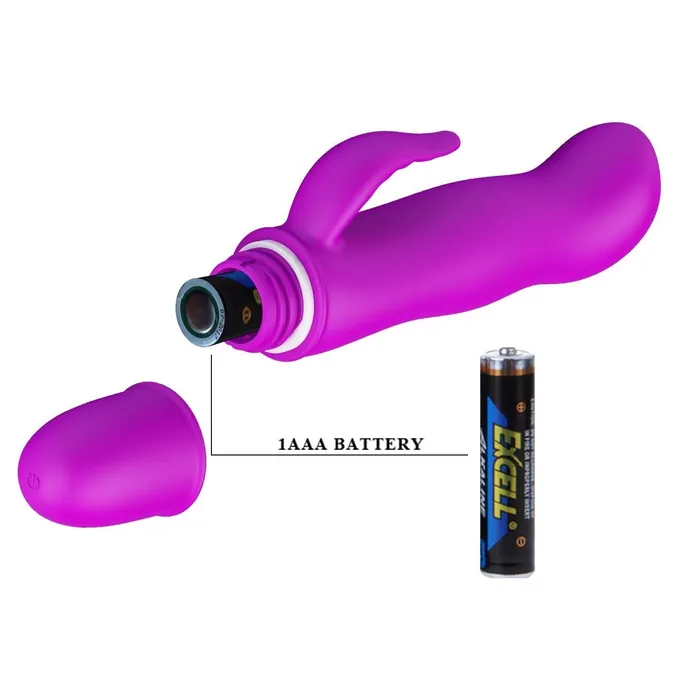 Mini Vibratore Rabbit totalmente in silicone - 10 modalità di vibrazione, Viola | Pretty Love Female Sex Toys