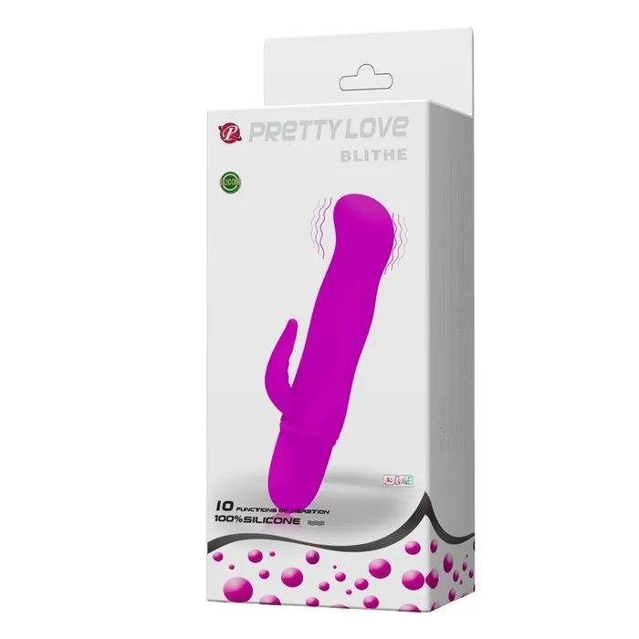Mini Vibratore Rabbit totalmente in silicone - 10 modalità di vibrazione, Viola | Pretty Love Female Sex Toys