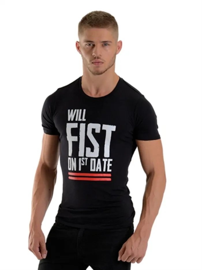 Mister B Female Sex Toys Mister B T Shirt Sexy Shirt Fist on 1st Date Katoen 95 Katoen 5 Elastaan Maat XL Mister B Female Sex Toys Mister B T Shirt Sexy Shirt Fist on 1st Date Katoen 95 Katoen 5 Elastaan Maat XL