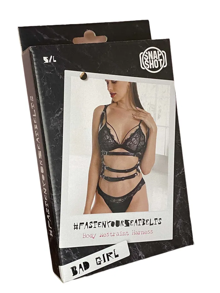 Snapshot Bad Girl - #fastenyourseatbelts - Body Restraint Harnasje - One Size - Zwart | Snapshot Teddies And Bodies