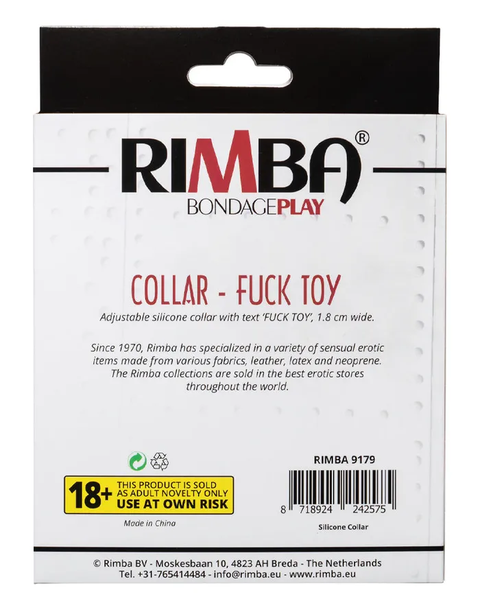 Vibrators | Rimba Rimba - Halsband - Collar Met Tekst - FUCK TOY - Siliconen - Zwart